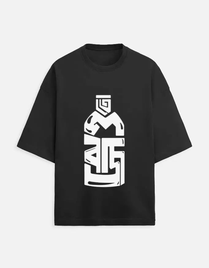 Telbaj - Bangla Graphic Terry Oversized T-Shirt (Black) Stylex Station