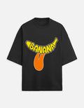 Banana Fruit Typo | Unisex Terry Oversized Tee Qikink