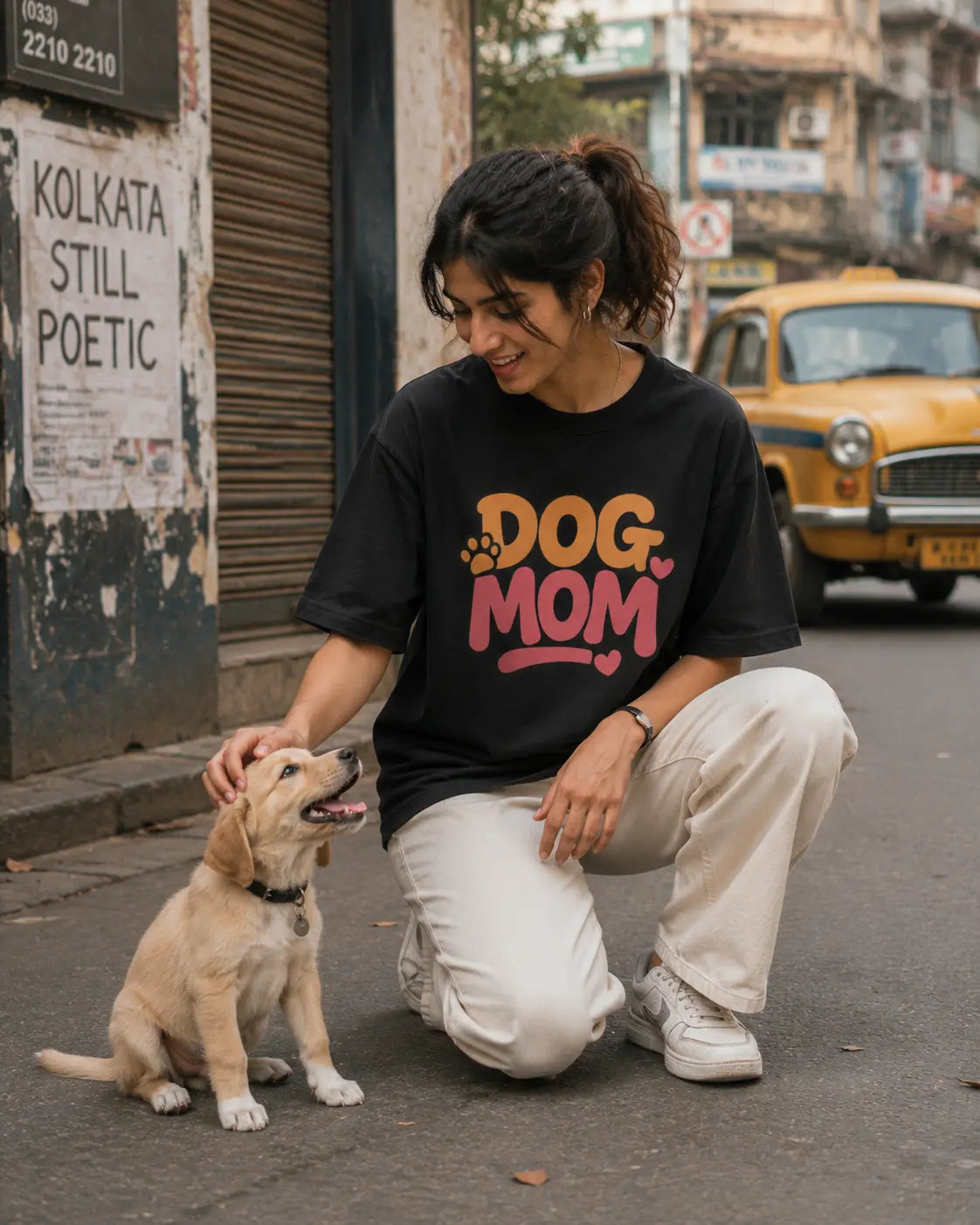 Dog Mom - Graphic Oversized T-Shirt (Black) Stylex Station